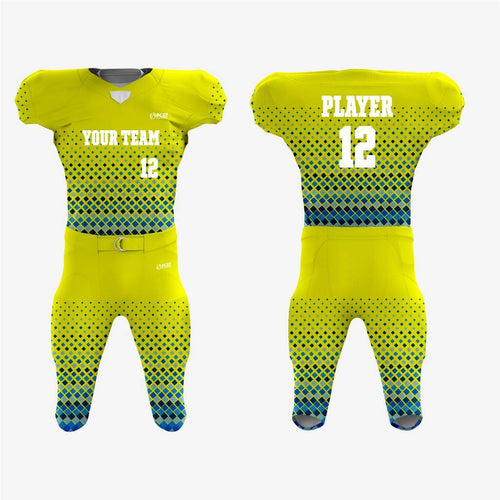 Customized American Football Kit in Yellow/Blue - K2 Sportswear | Custom Sports Uniforms & Apparels - K2 Sportswear