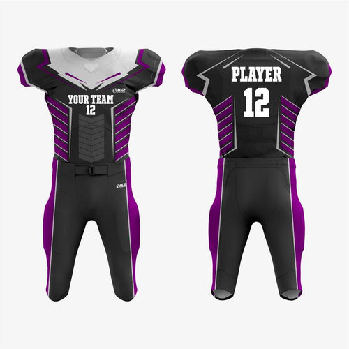 Custom American Football Uniform in Black/Dark Purple - K2 Sportswear | Custom Sports Uniforms & Apparels - K2 Sportswear