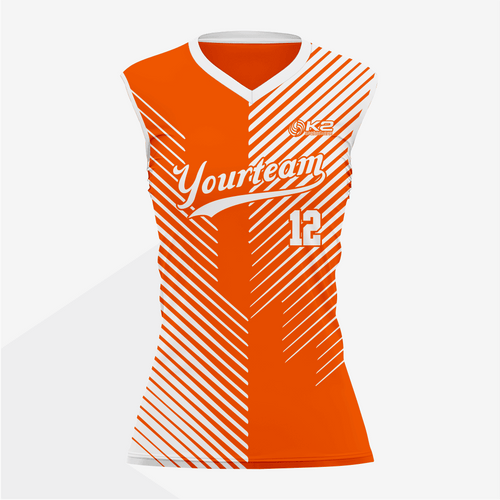Orange Custom Softball Sleeveless V Neck Jersey - K2 Sportswear | Custom Sports Uniforms & Apparels - K2 Sportswear