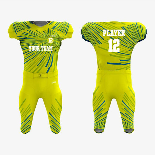 Custom American Football Uniform in Yellow Green - K2 Sportswear | Custom Sports Uniforms & Apparels - K2 Sportswear