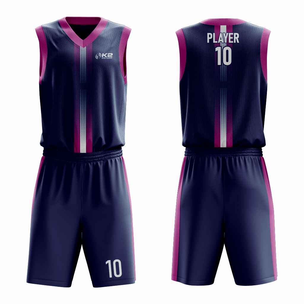 Basketball Uniform in Blue and Pink RSCBU-008