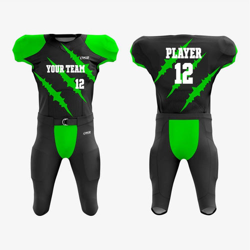 Black/Green Personalized American Football Uniform for Men/Women/Youth - K2 Sportswear | Custom Sports Uniforms & Apparels - K2 Sportswear