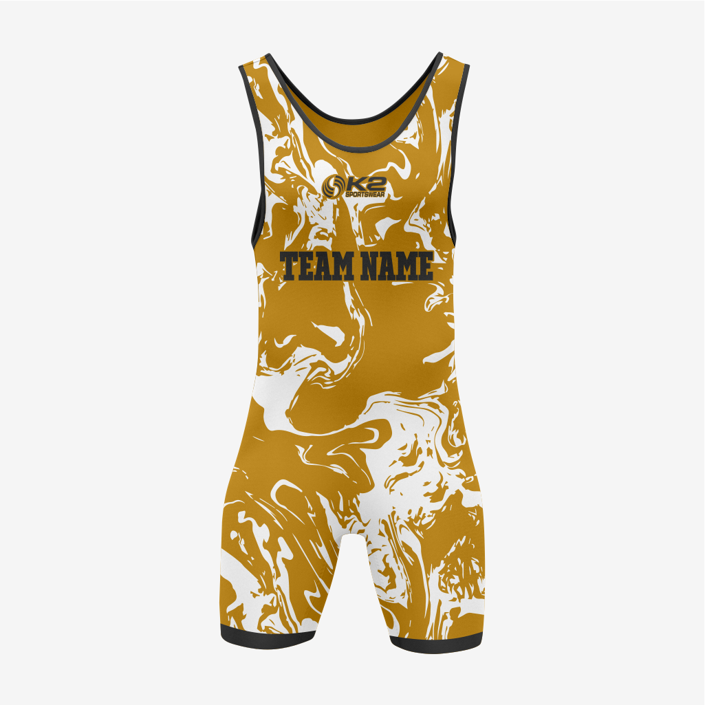 Custom Golden Wrestling Singlet – Premium Quality