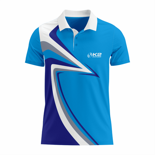 Basketball Polo Shirt in Blue RSBPS-002 - K2 Sportswear | Custom Sports Uniforms & Apparels - K2 Sportswear
