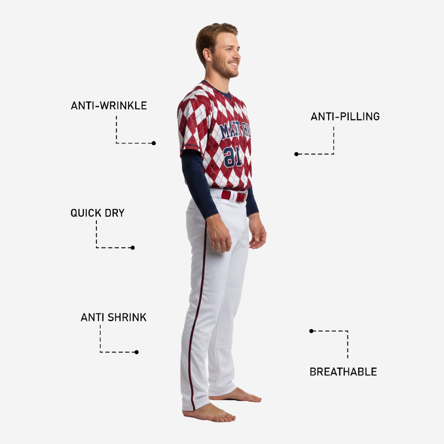 Personalized Baseball Uniform Set - Custom Jersey & Pants Team Uniform