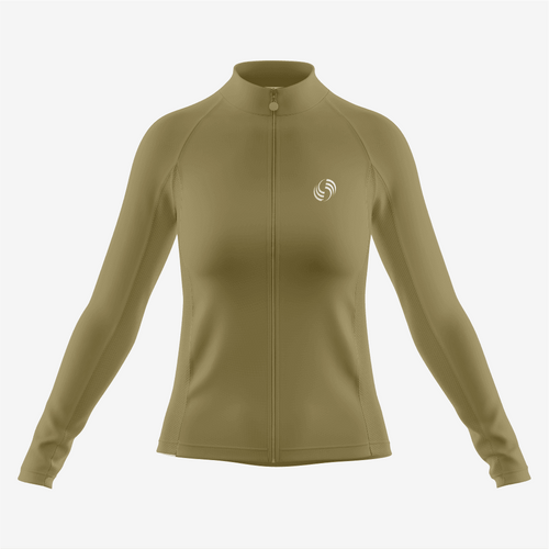 Pro-Level Women's Long Sleeve Cycling Jersey in Tan - K2 Sportswear | Custom Sports Uniforms & Apparels - K2 Sportswear