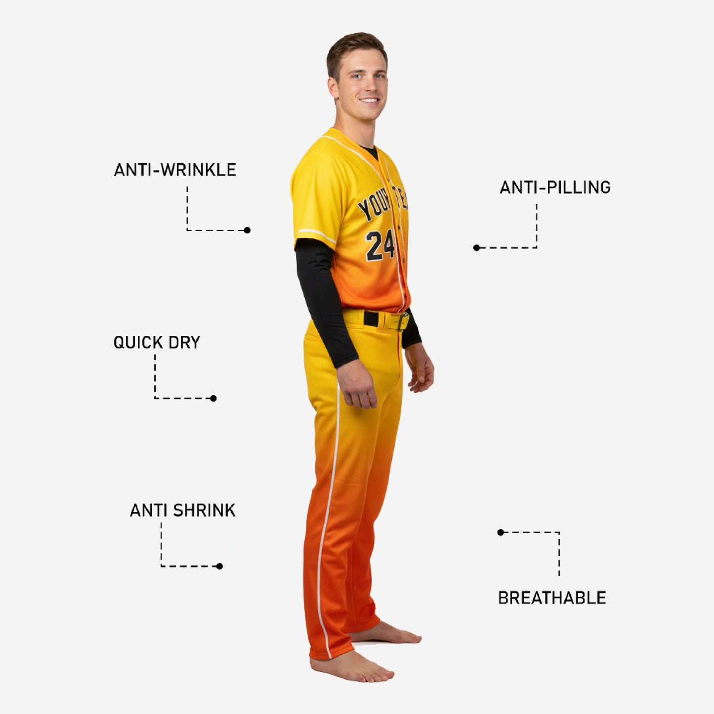 Personalized Baseball Uniform Set - Custom Jersey & Pants Sublimation Print