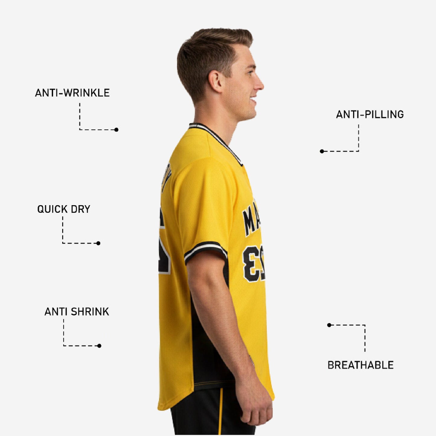 Custom Baseball Jersey - Full Button Baseball Jersey Team Name & Number