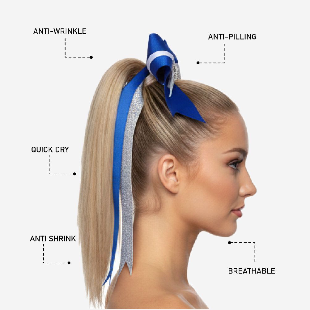 Personalized Blue Cheer Bow - Custom Team Colors Hair Bow