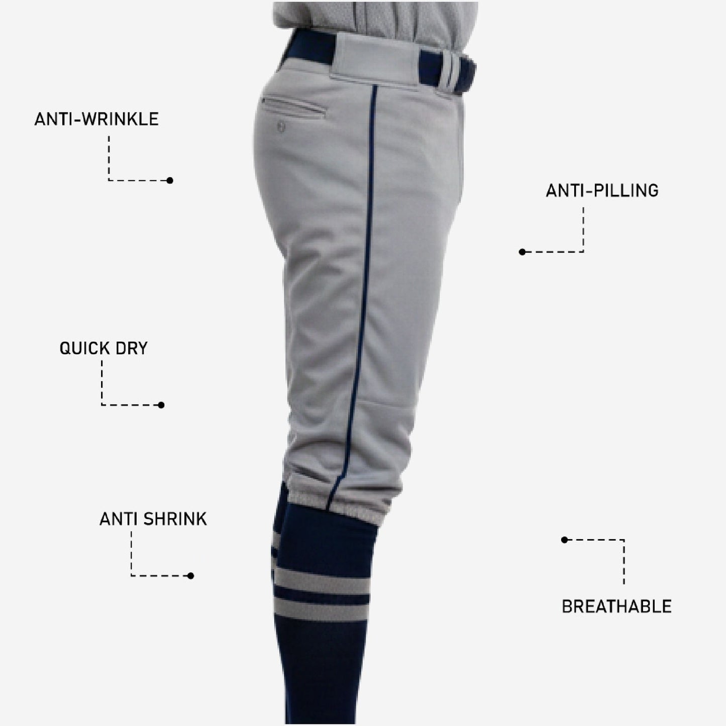 Custom Baseball Uniform Knickers - Piping Knicker Pants Youth Adult