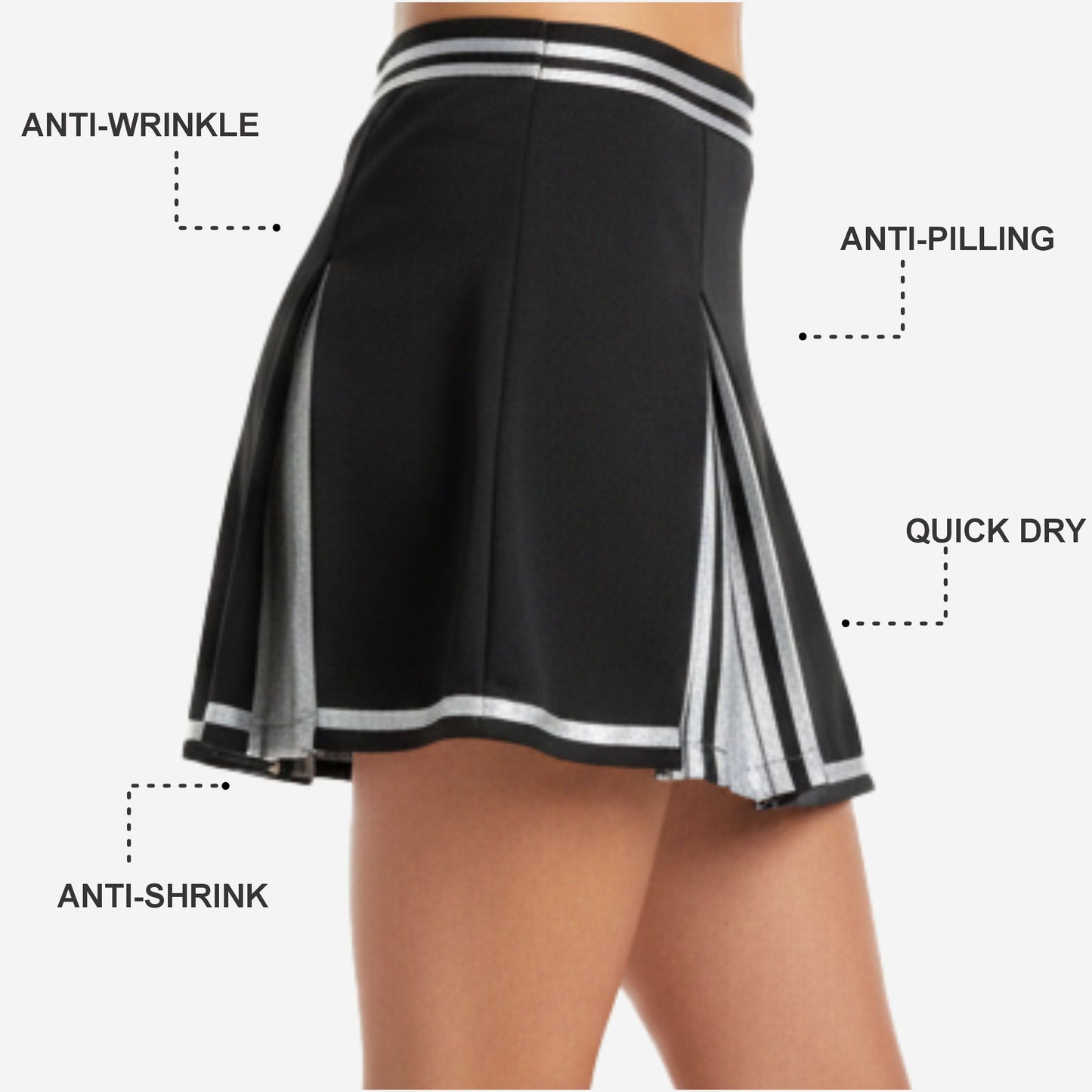 Custom Cheerleading Skirt - Black Cheer Skirt Team Design