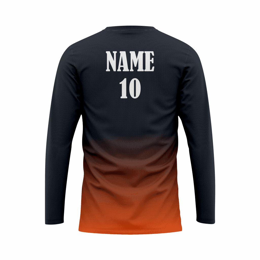 Basketball Long Sleeve Shooting Shirt in Black and Orange RSBLSSS-005 - K2 Sportswear | Custom Sports Uniforms & Apparels - K2 Sportswear