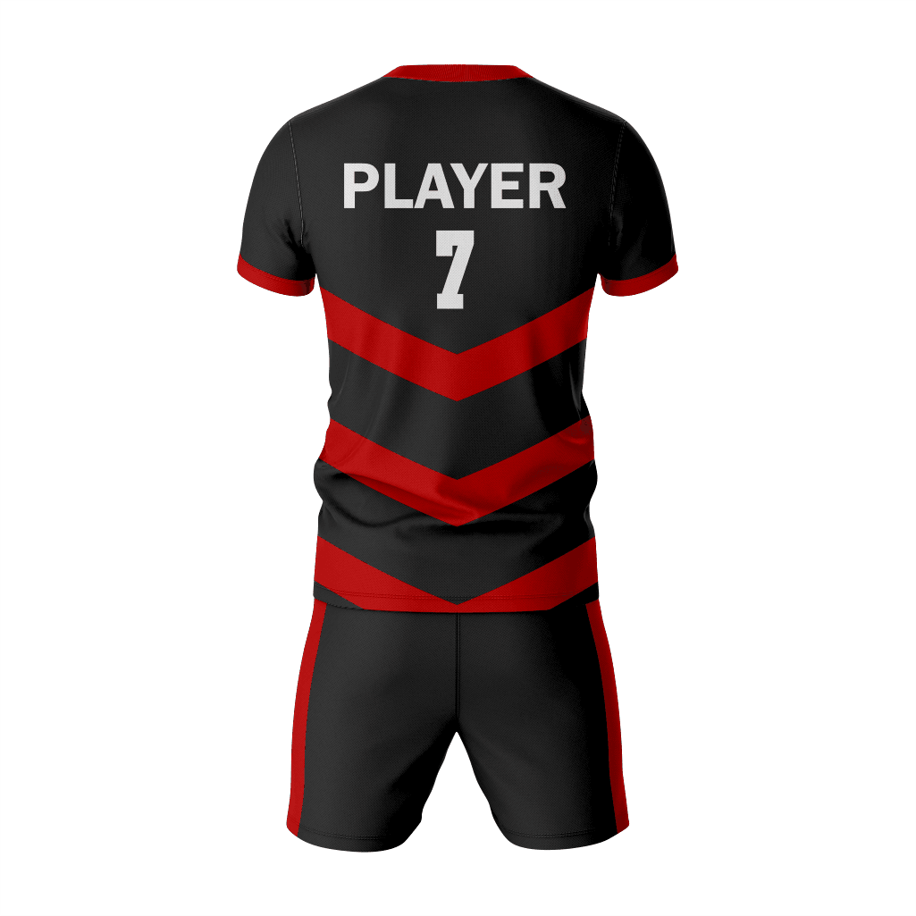 Custom Flag Football Uniform Set in Black/Red - K2 Sportswear | Custom Sports Uniforms & Apparels - K2 Sportswear