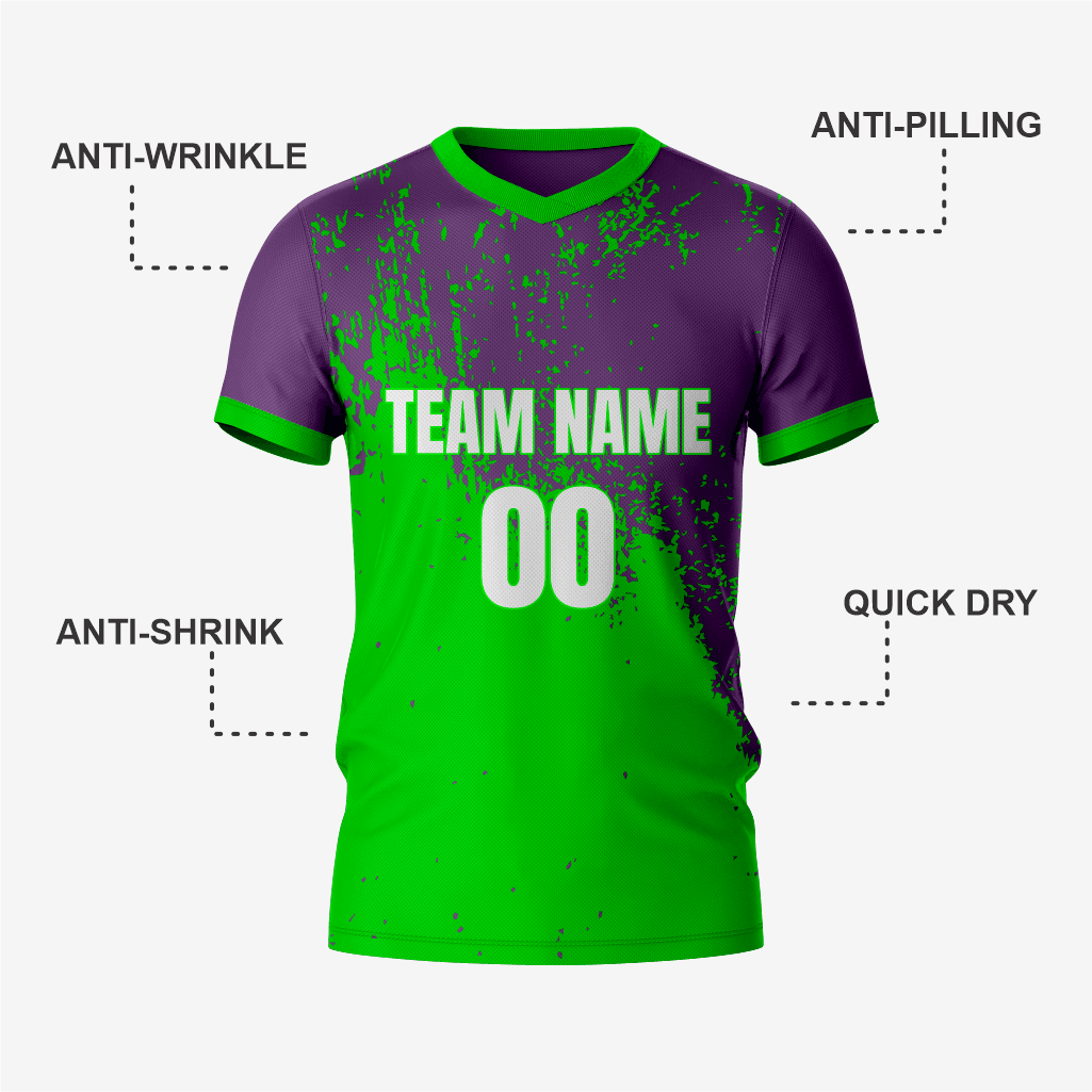 Sleek Kelly Green & Purple Soccer Uniforms for Champions - K2 Sportswear | Custom Sports Uniforms & Apparels - K2 Sportswear