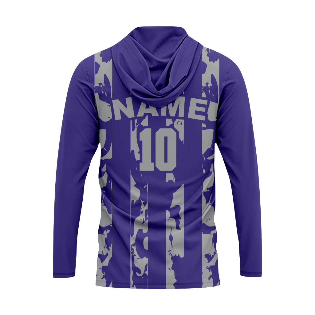 Baseball T-Shirt Hoodie in Midnight Blue and Grey - K2 Sportswear | Custom Sports Uniforms & Apparels - K2 Sportswear