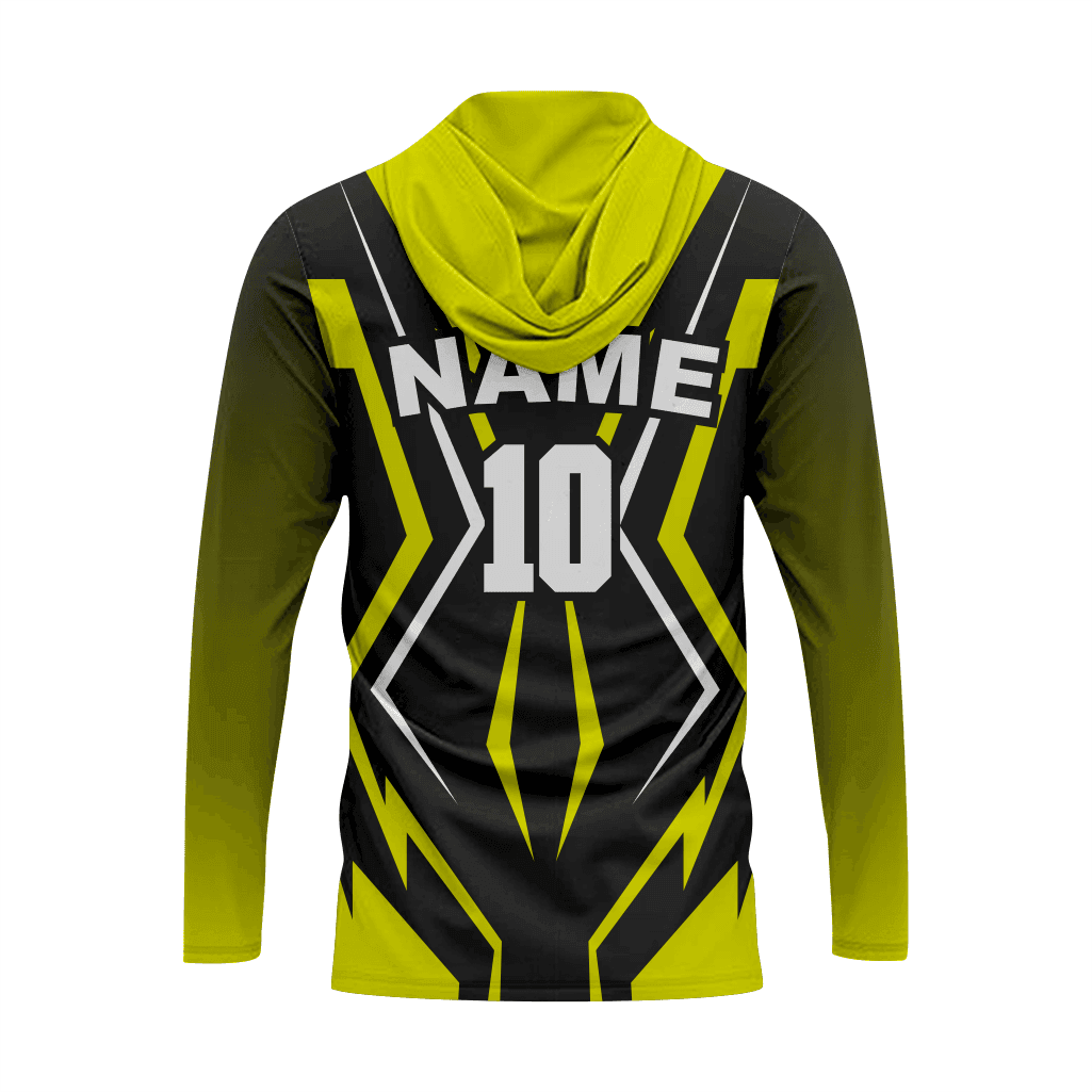 Baseball T-Shirt Hoodie in Black and Old Gold - K2 Sportswear | Custom Sports Uniforms & Apparels - K2 Sportswear