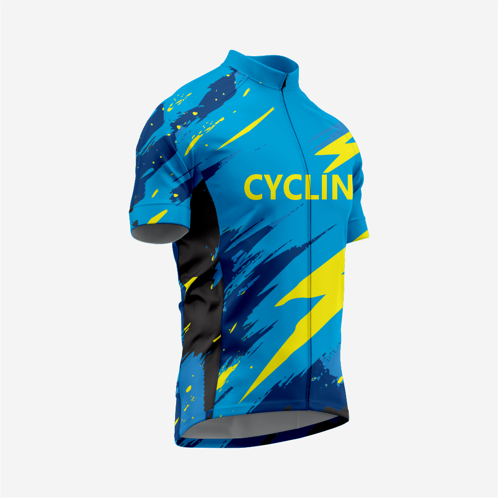 Men’s Short Sleeve Cycling Jersey for Road and Racing - Blue
