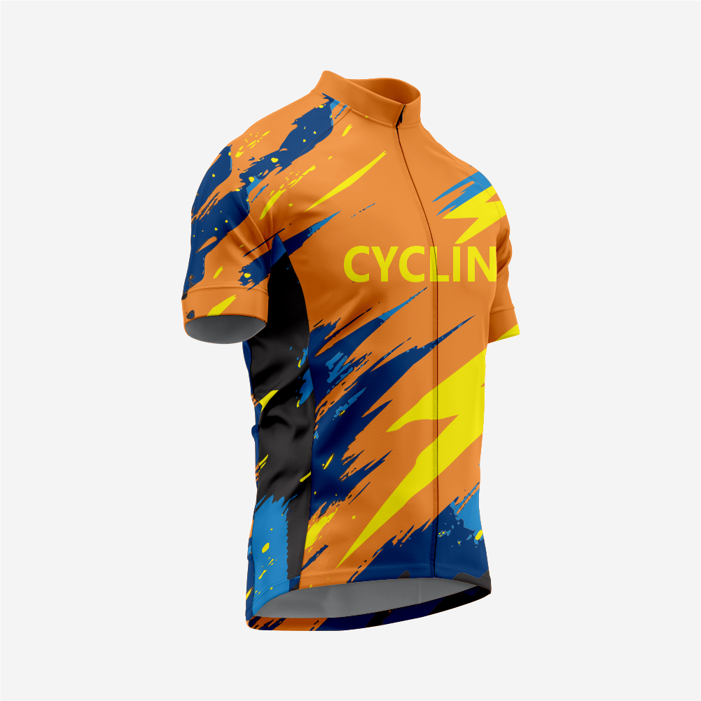 Men’s Short Sleeve Cycling Jersey for Road and Racing - Orange