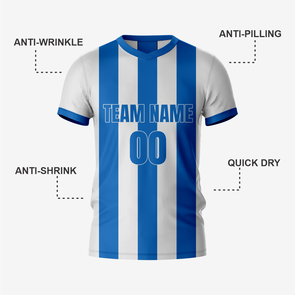 Comfortable White and Blue Soccer Gear for Teams - K2 Sportswear | Custom Sports Uniforms & Apparels - K2 Sportswear