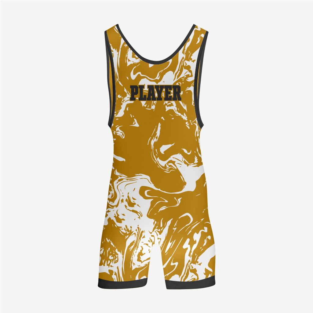 Custom Golden Wrestling Singlet – Premium Quality