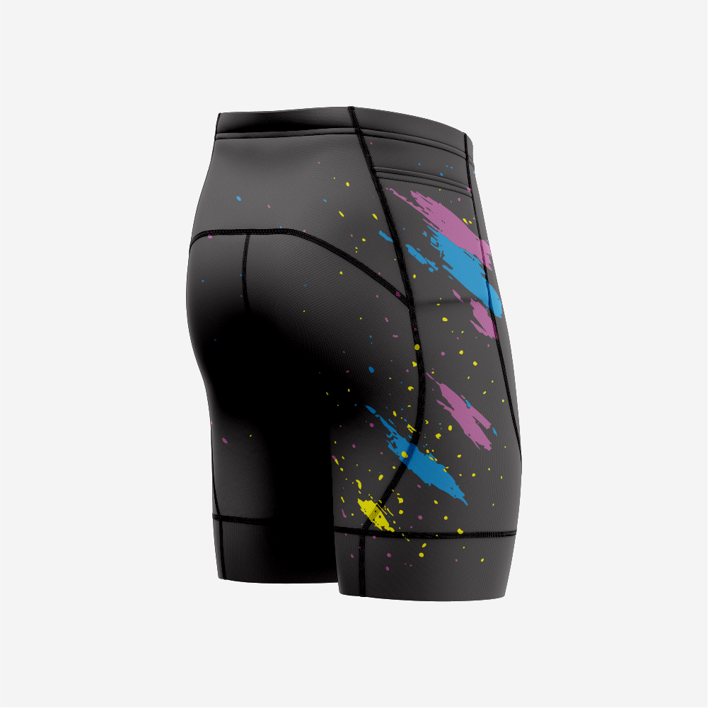 Black Mens Padded Bicycle Shorts with Breathable Compression Fabric