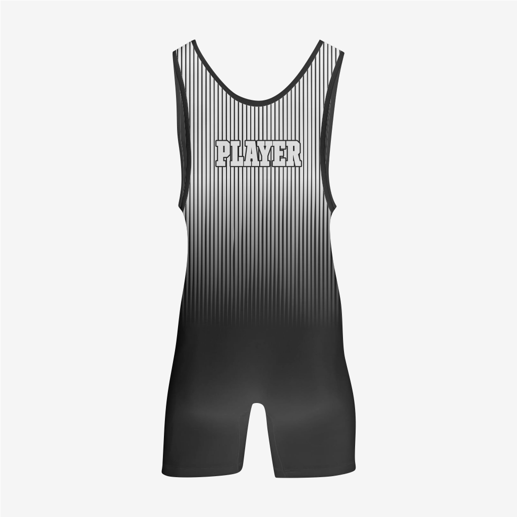 Personalized White/Black Wrestling Singlet – Premium Quality