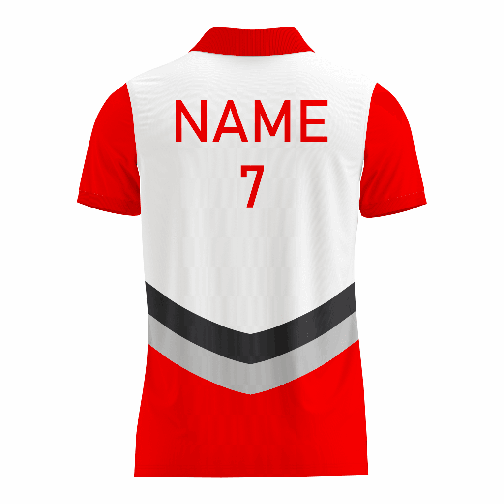 Basketball Polo Shirt in Red and White RSBPS-006 - K2 Sportswear | Custom Sports Uniforms & Apparels - K2 Sportswear