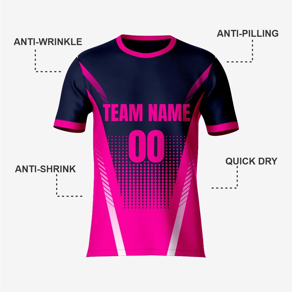 High-Performance Soccer Uniform in Navy Blue and Pink - K2 Sportswear | Custom Sports Uniforms & Apparels - K2 Sportswear