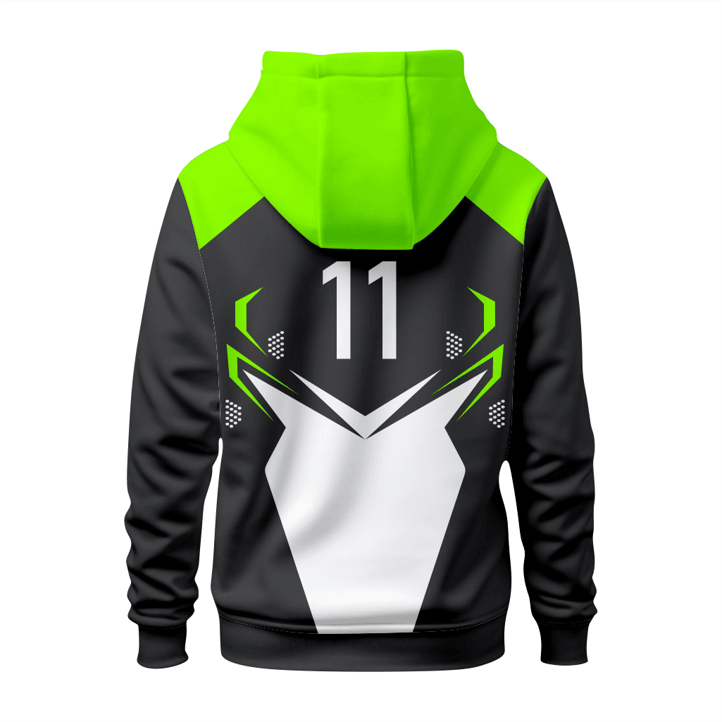 Basktetball Hoodie in Black & Bright Green RSBH-004 - K2 Sportswear | Custom Sports Uniforms & Apparels - K2 Sportswear
