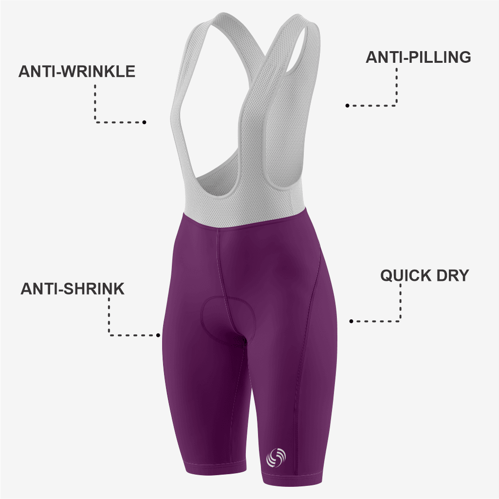 Personalized Dark Purple Women’s Cycling Bib Shorts - K2 Sportswear | Custom Sports Uniforms & Apparels - K2 Sportswear