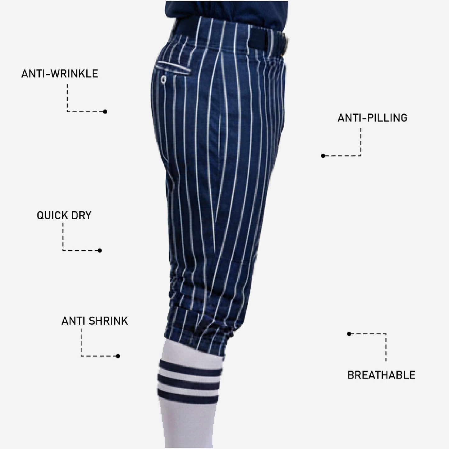 Custom Baseball Uniform Knickers - Pinstripe Knicker Pants Youth Adult