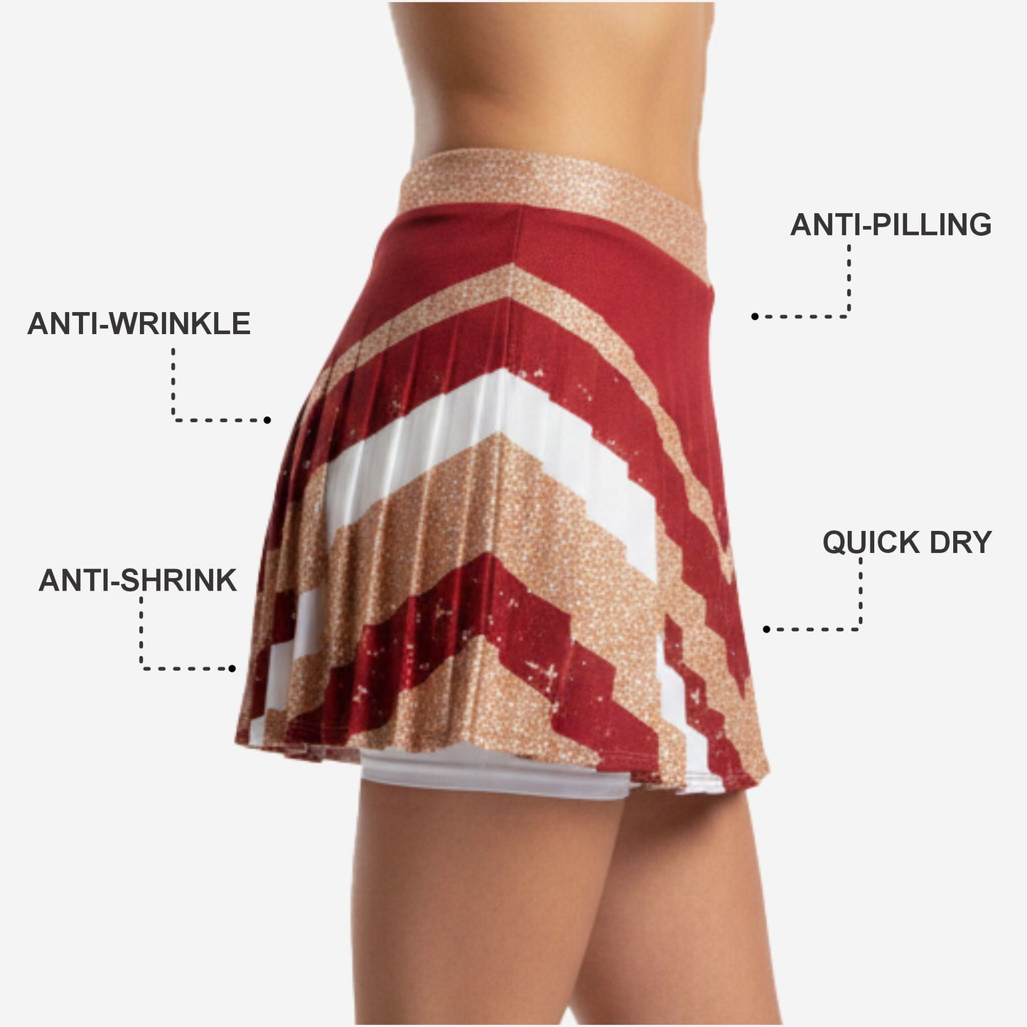 Personalized Cheer Competition Skirt - Custom Design Skirt Red