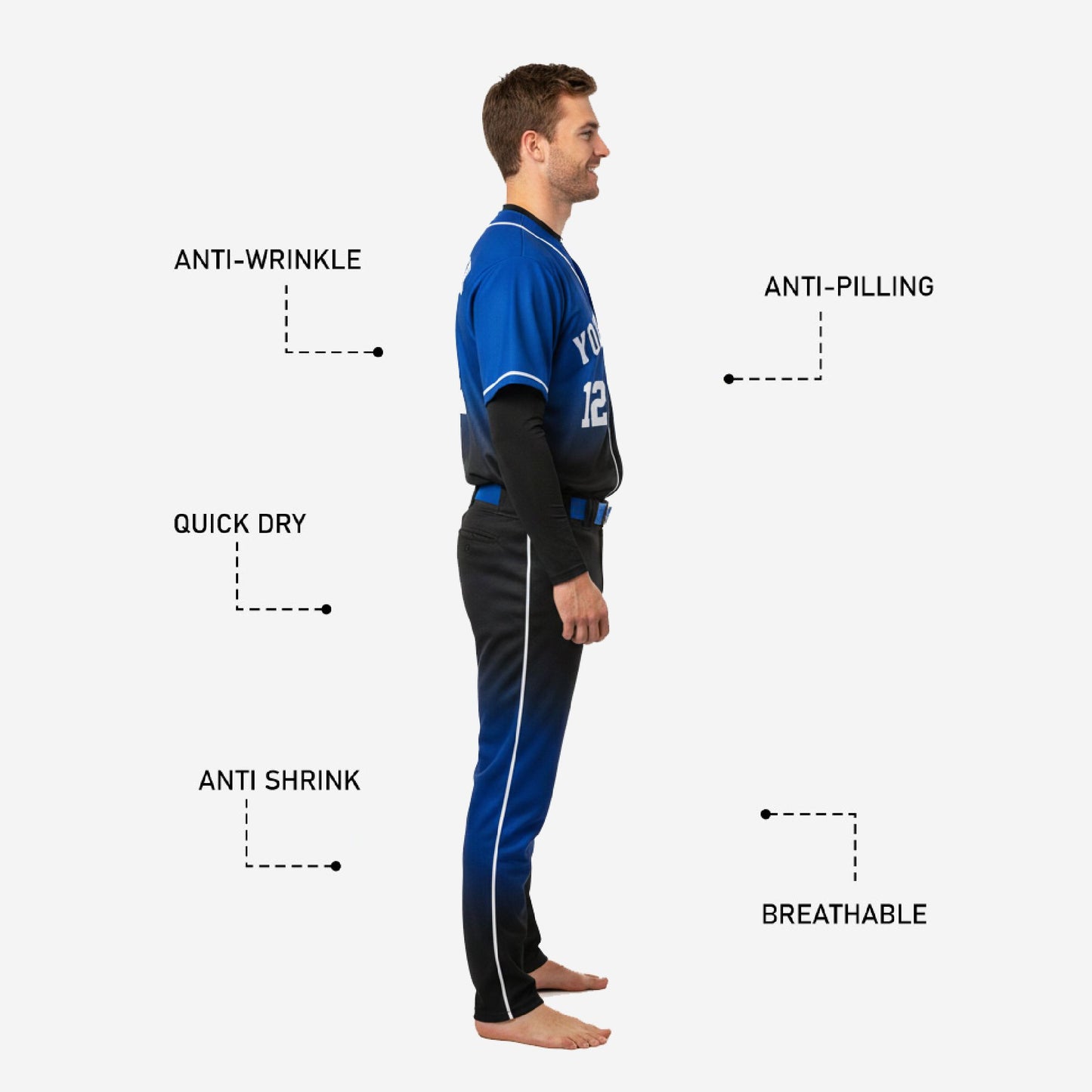 Personalized Baseball Team Uniform - Custom Sublimated Jersey Pants Complete Set