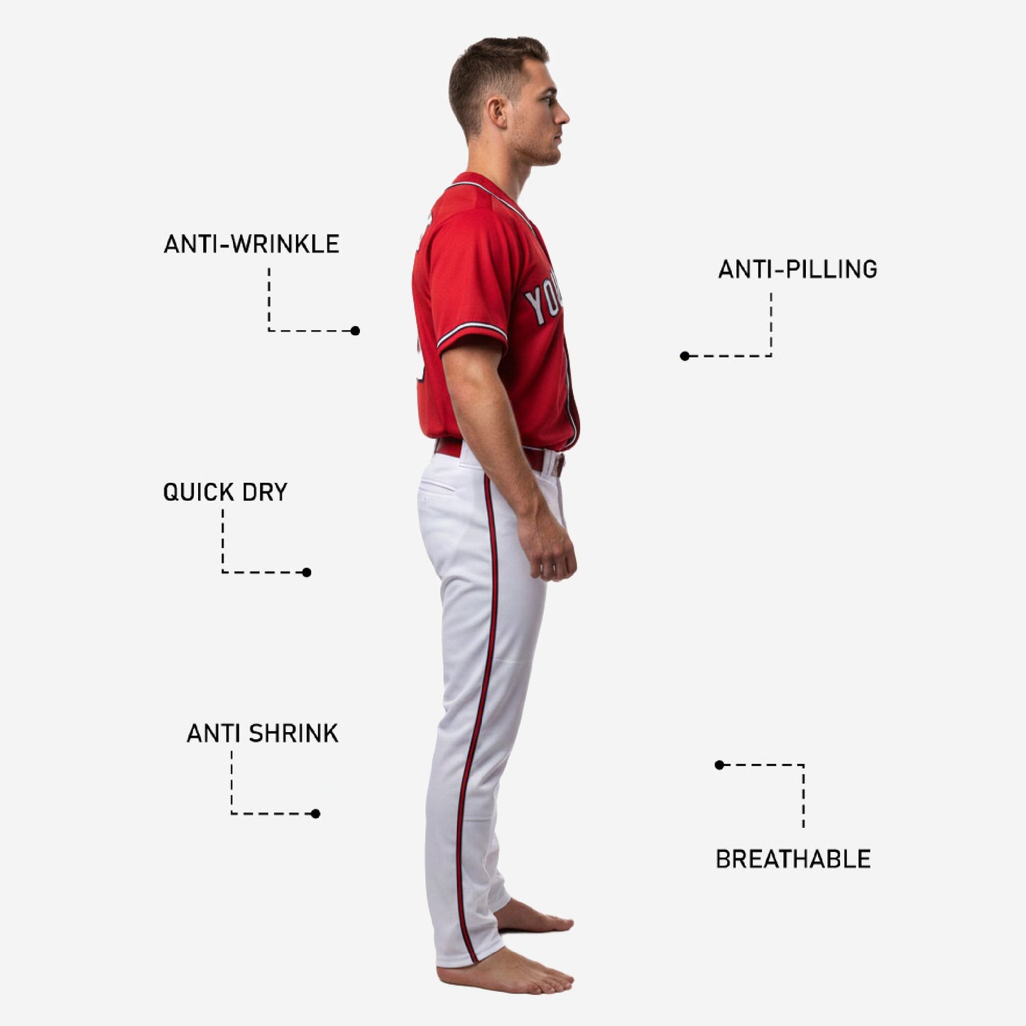 Custom Baseball Team Uniform - Jersey & Pants Custom Name Number Set