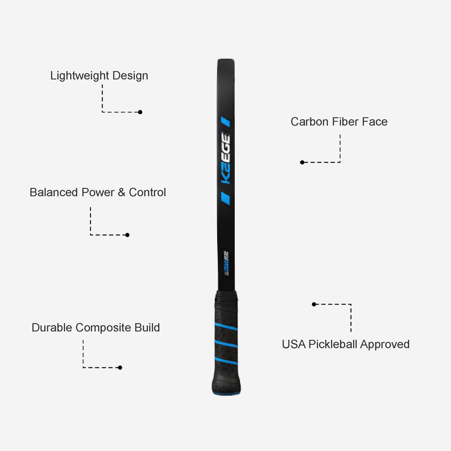 Custom Pickleball Paddle - Carbon Fiber Edge Pickleball Racket - K2 Edge Paddle