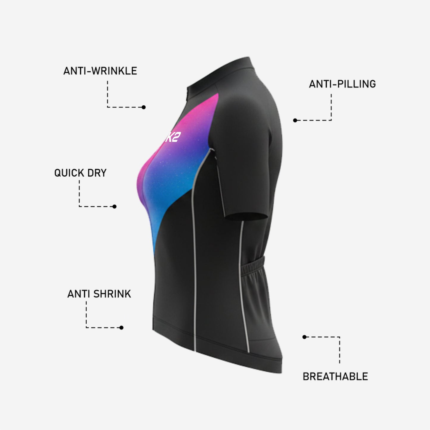 Short Sleeve Women's Cycling Jersey - Fully Customizable Bike Jersey