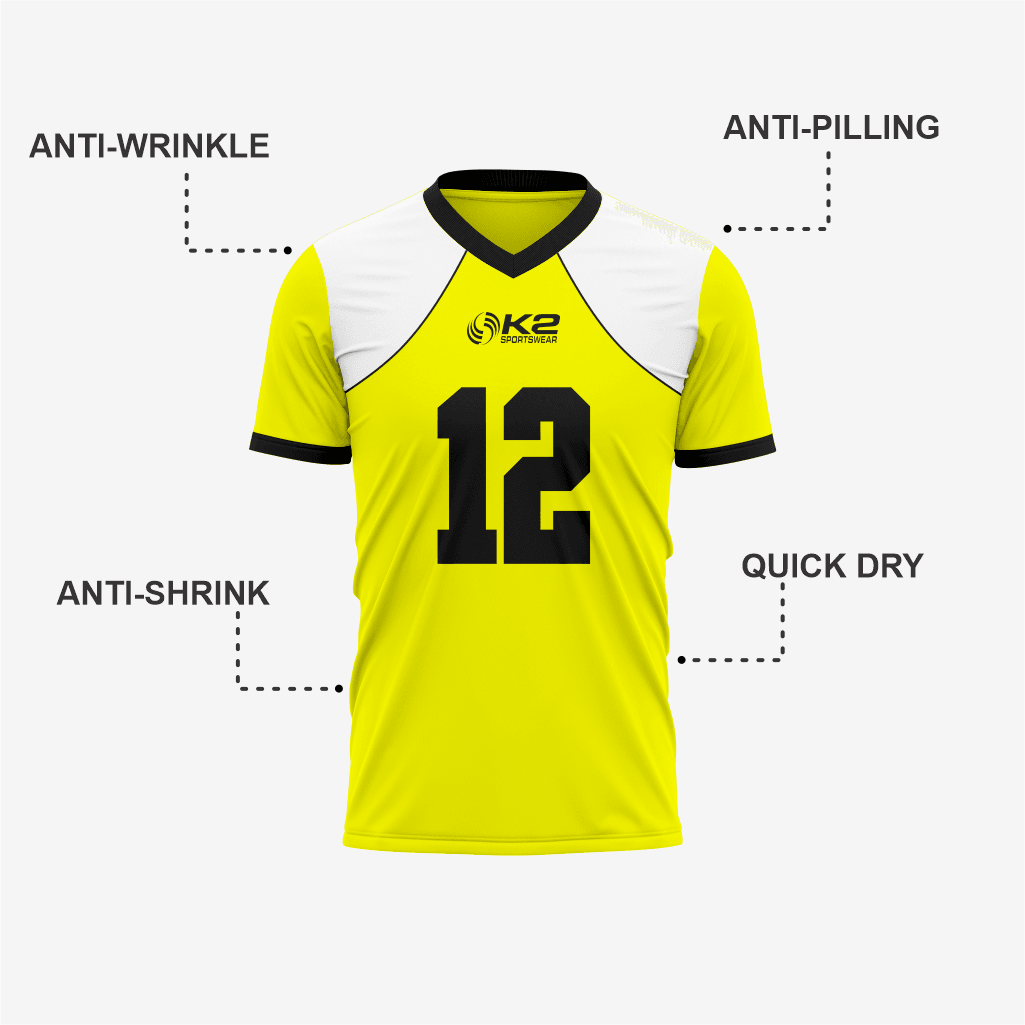 Custom Football Fan Jersey - Yellow - K2 Sportswear | Custom Sports Uniforms & Apparels - K2 Sportswear
