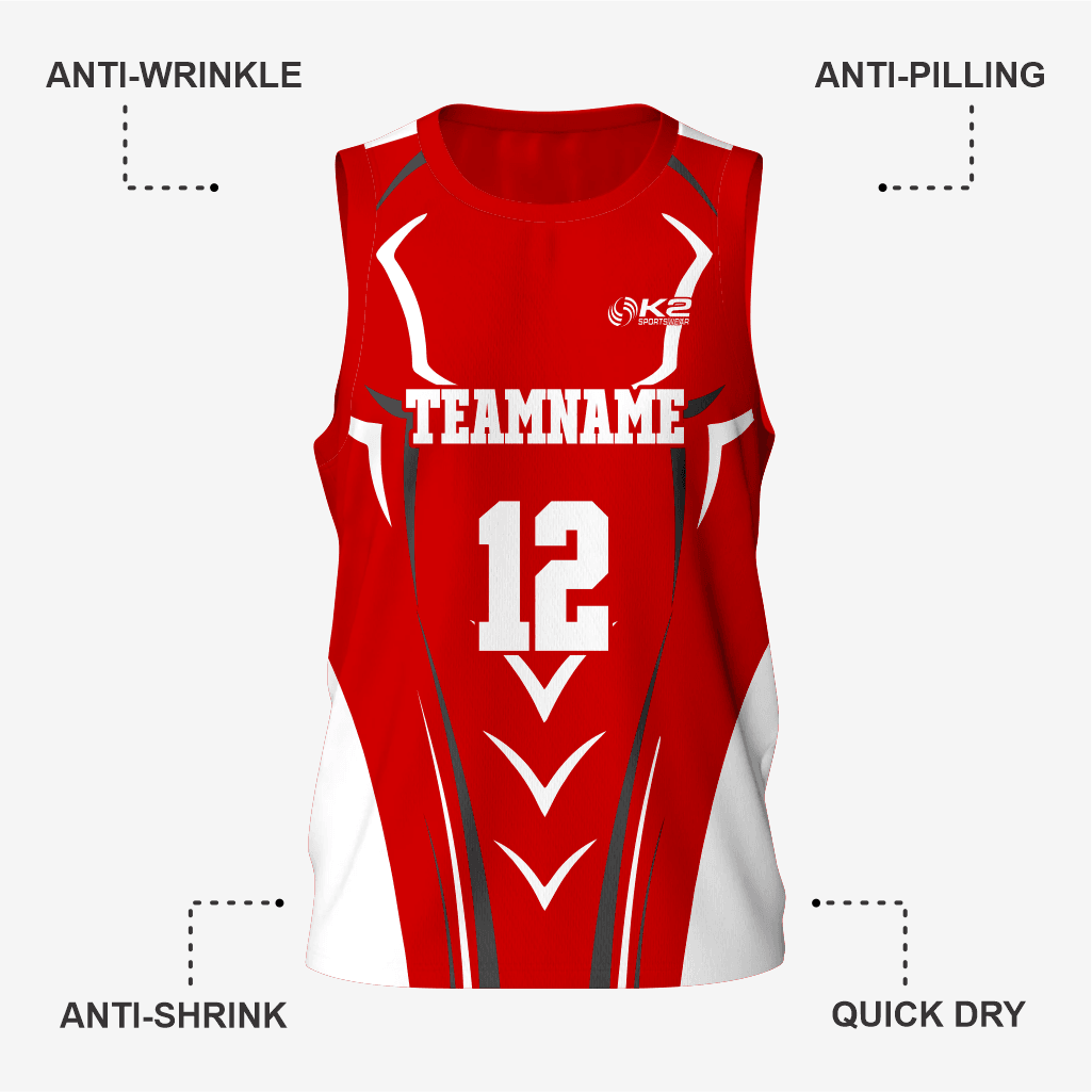 Custom Men's Red Lacrosse Pinnie - K2 Sportswear | Custom Sports Uniforms & Apparels - K2 Sportswear