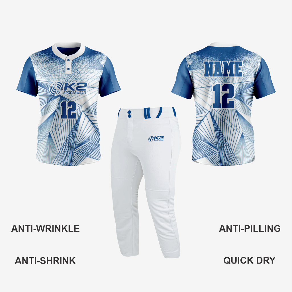 Men/Women Custom Softball 2 Button Uniform in Greenish Blue - K2 Sportswear | Custom Sports Uniforms & Apparels - K2 Sportswear