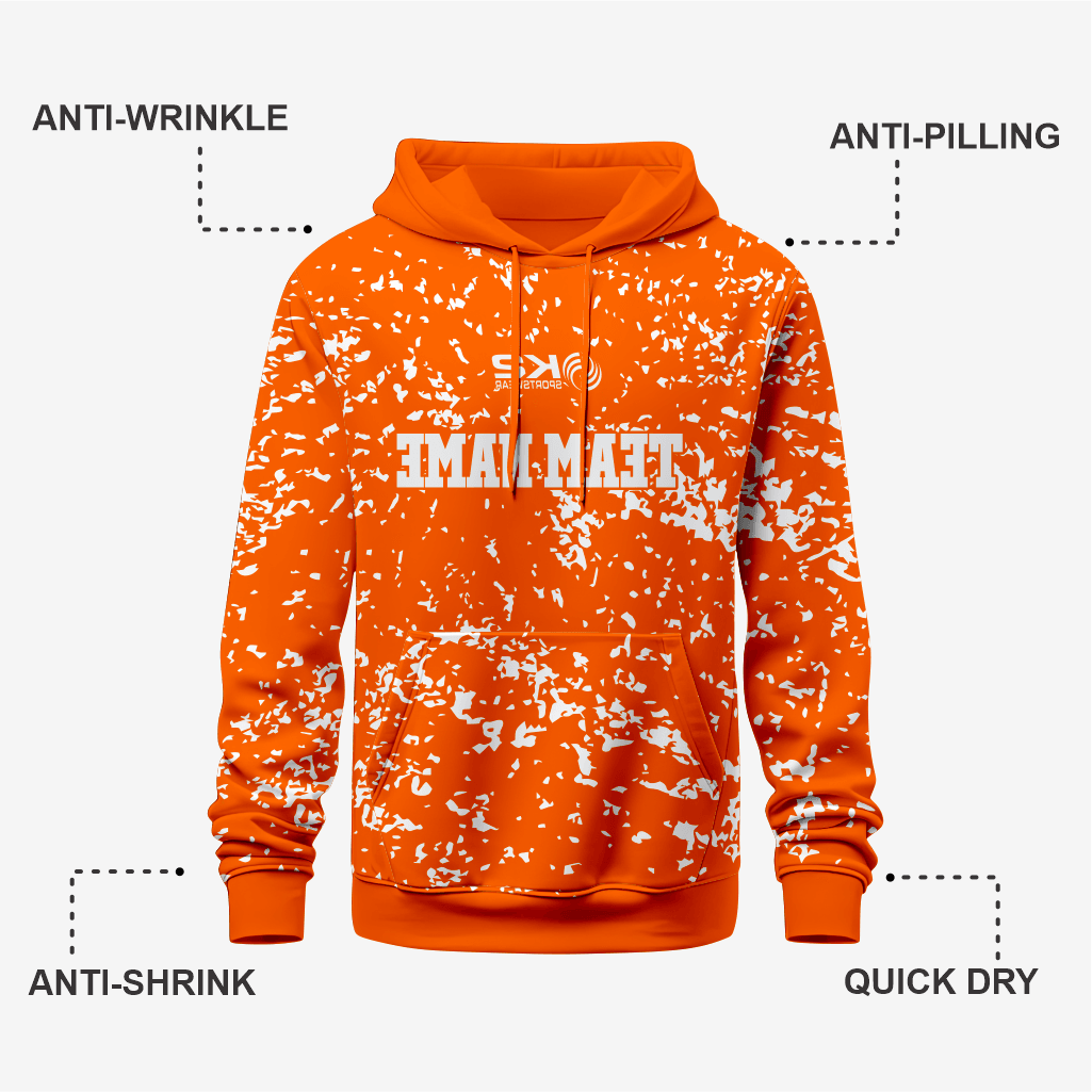 Orange Custom Wrestling Hoodie – Personalized Team Gear - K2 Sportswear | Custom Sports Uniforms & Apparels - K2 Sportswear
