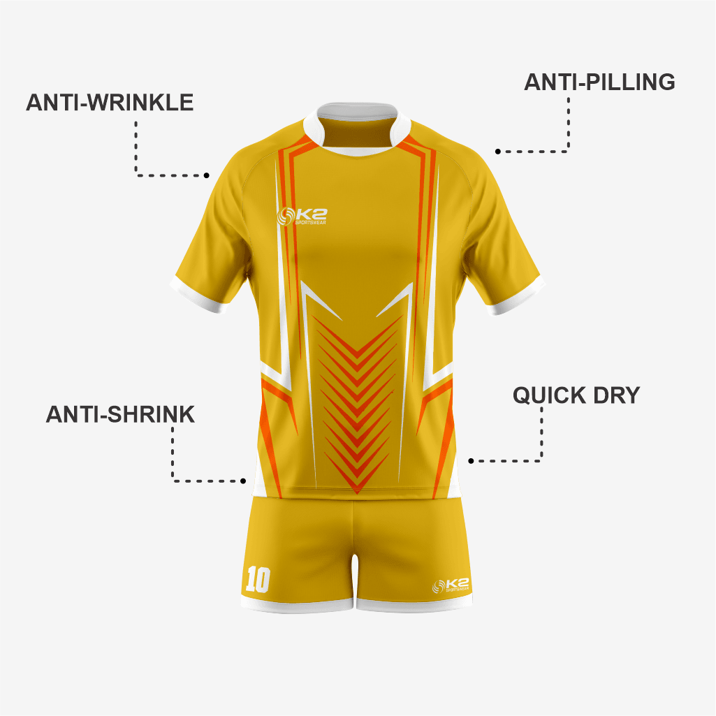 Custom Orange/Gold Rugby Gear for Your Team - K2 Sportswear | Custom Sports Uniforms & Apparels - K2 Sportswear
