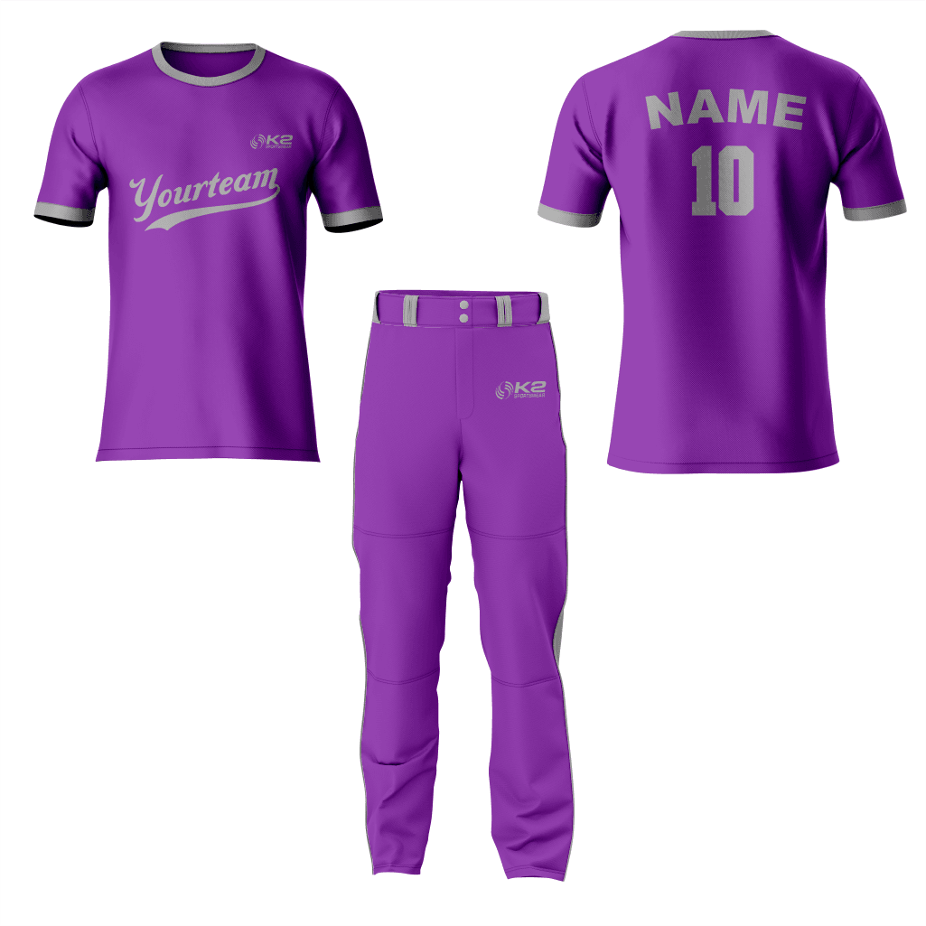 Purple Baseball Jersey with Custom Name and Number - K2 Sportswear | Custom Sports Uniforms & Apparels - K2 Sportswear