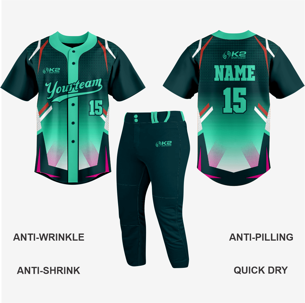 Softball Full Button Jersey – Custom Dark Green for Teams - K2 Sportswear | Custom Sports Uniforms & Apparels - K2 Sportswear