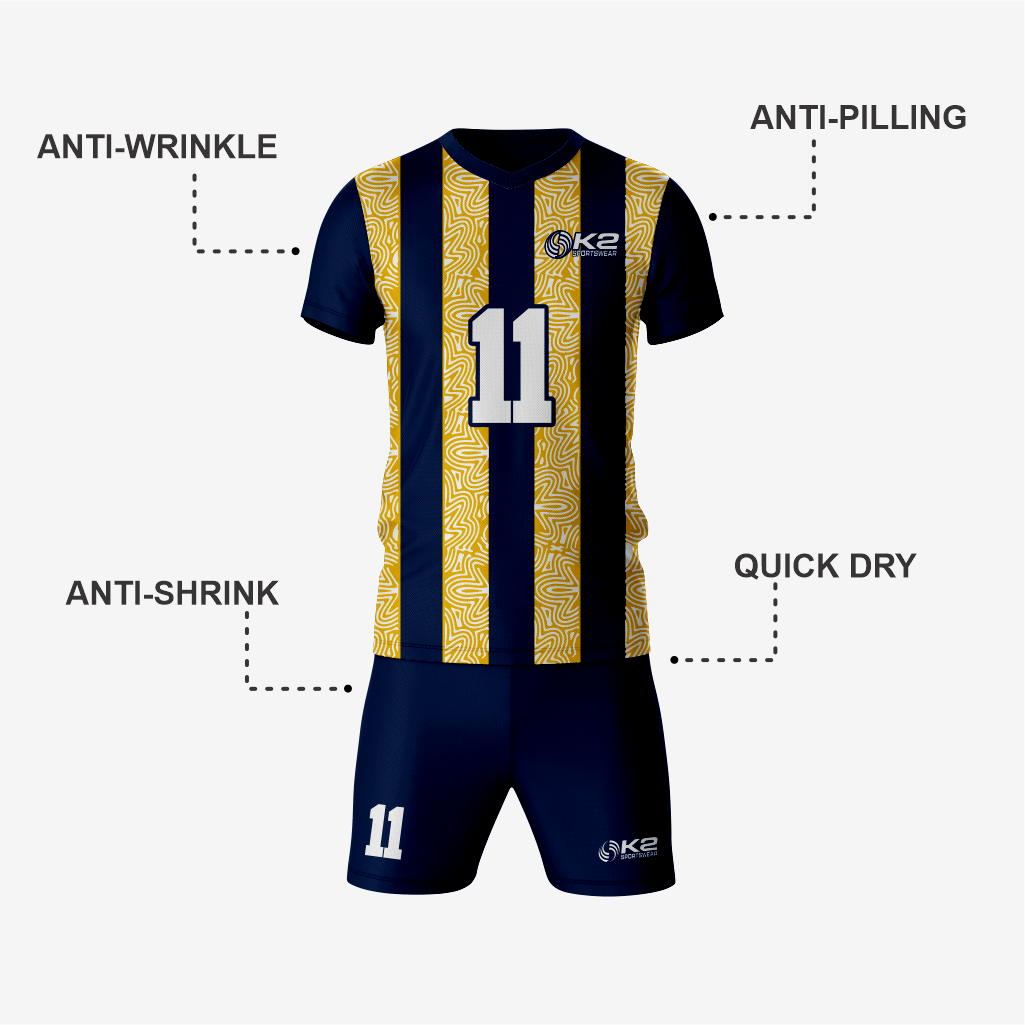 Premium Custom Dark Blue Volleyball Uniform Set - K2 Sportswear | Custom Sports Uniforms & Apparels - K2 Sportswear