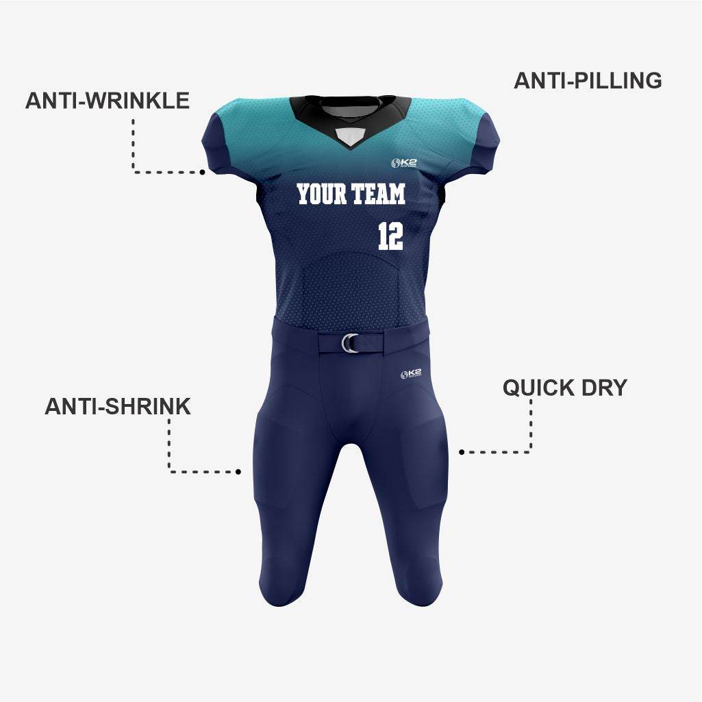 Custom Dark Blue American Football Jersey/Kit – Men & Women - K2 Sportswear | Custom Sports Uniforms & Apparels - K2 Sportswear