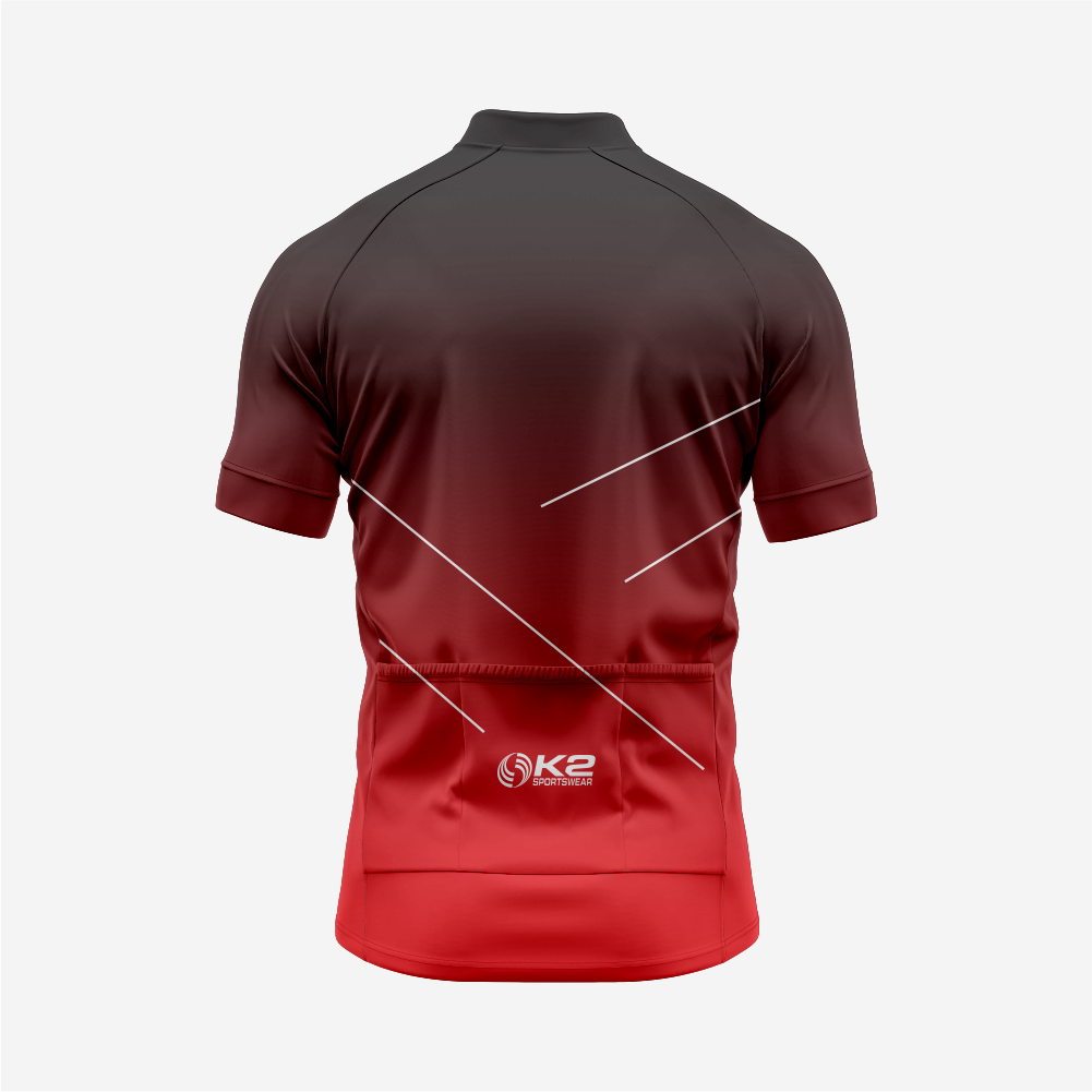 Men’s Cycling Short Sleeve Jersey Performance Road Bike Apparel - Dark Red