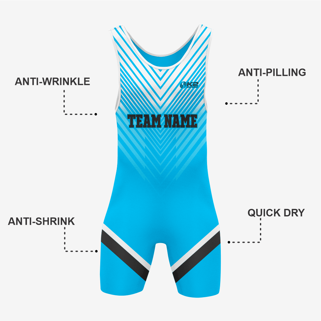 Personalized Sky Blue Wrestling Singlet – Premium Quality - K2 Sportswear | Custom Sports Uniforms & Apparels - K2 Sportswear