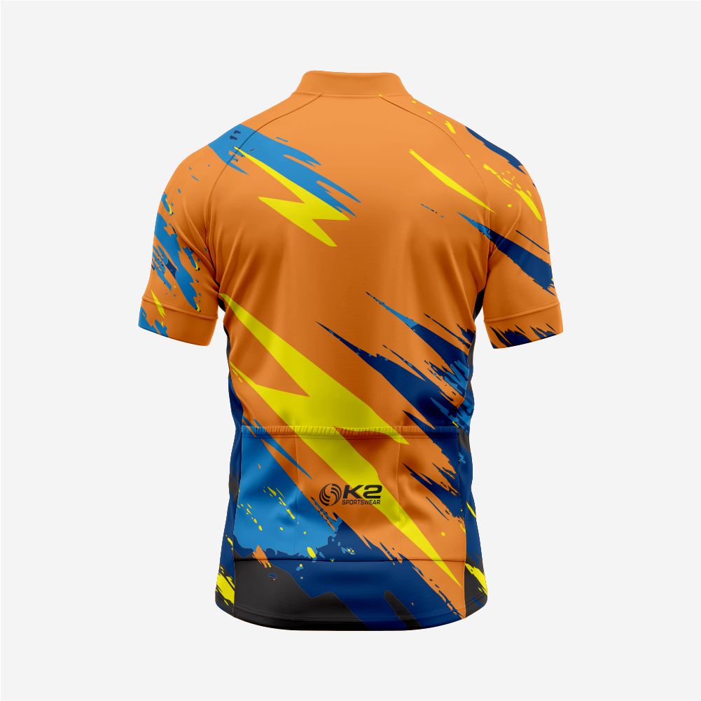 Men’s Short Sleeve Cycling Jersey for Road and Racing - Orange