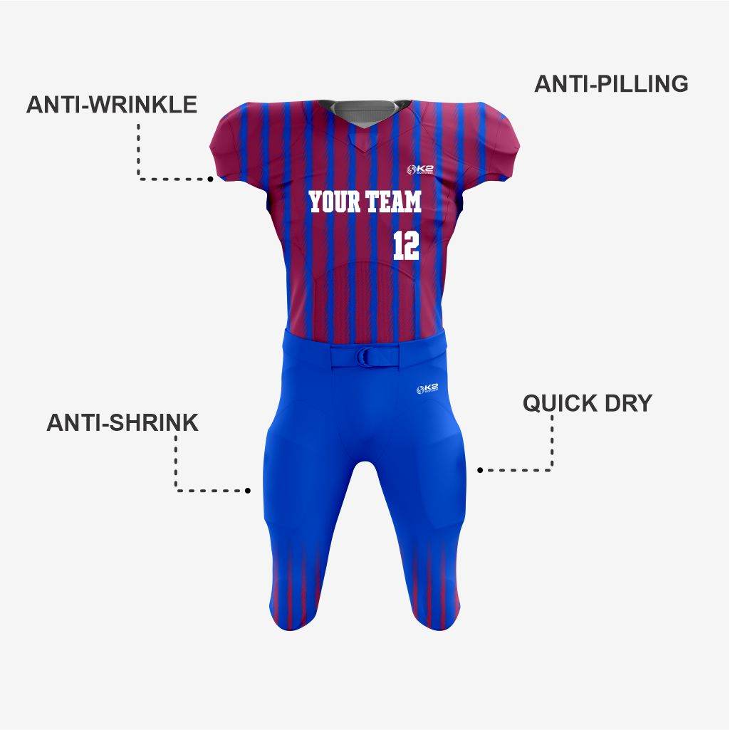 Custom Purple/Blue American Football Jersey/Kit – Unisex - K2 Sportswear | Custom Sports Uniforms & Apparels - K2 Sportswear