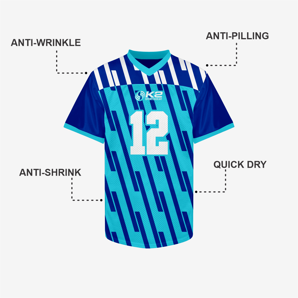 Blue Custom Football Practice Jersey – Men & Women - K2 Sportswear | Custom Sports Uniforms & Apparels - K2 Sportswear